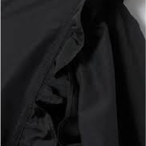 🆕 H&M Women’s Black Flounced Taffeta Blouse Ruffle Long Sleeve Size US 8 - Picture 3 of 7